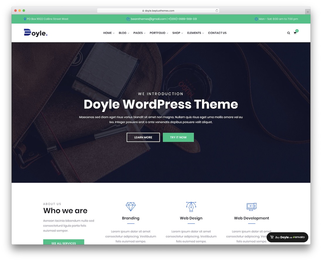 doyle wordpress business theme