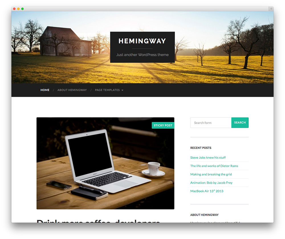 Hemingway - Free personal blog theme