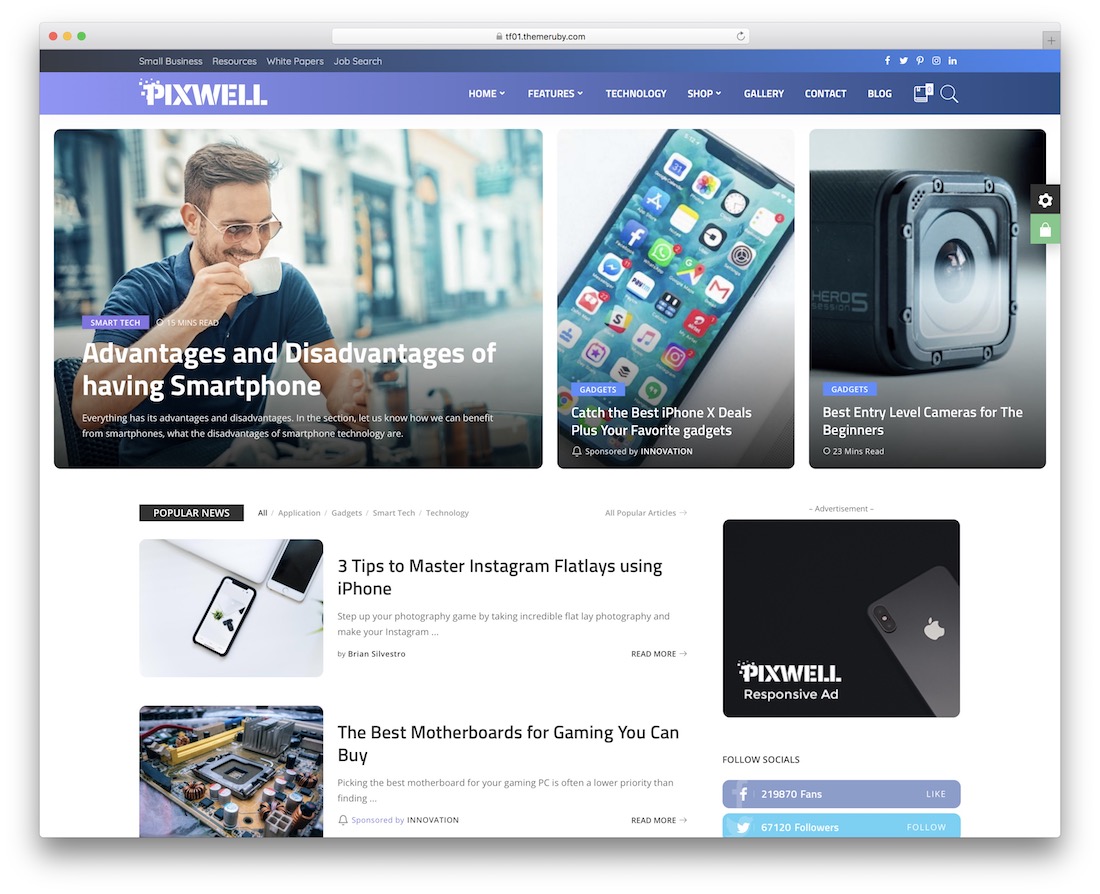 pixwell technology news wordpress theme