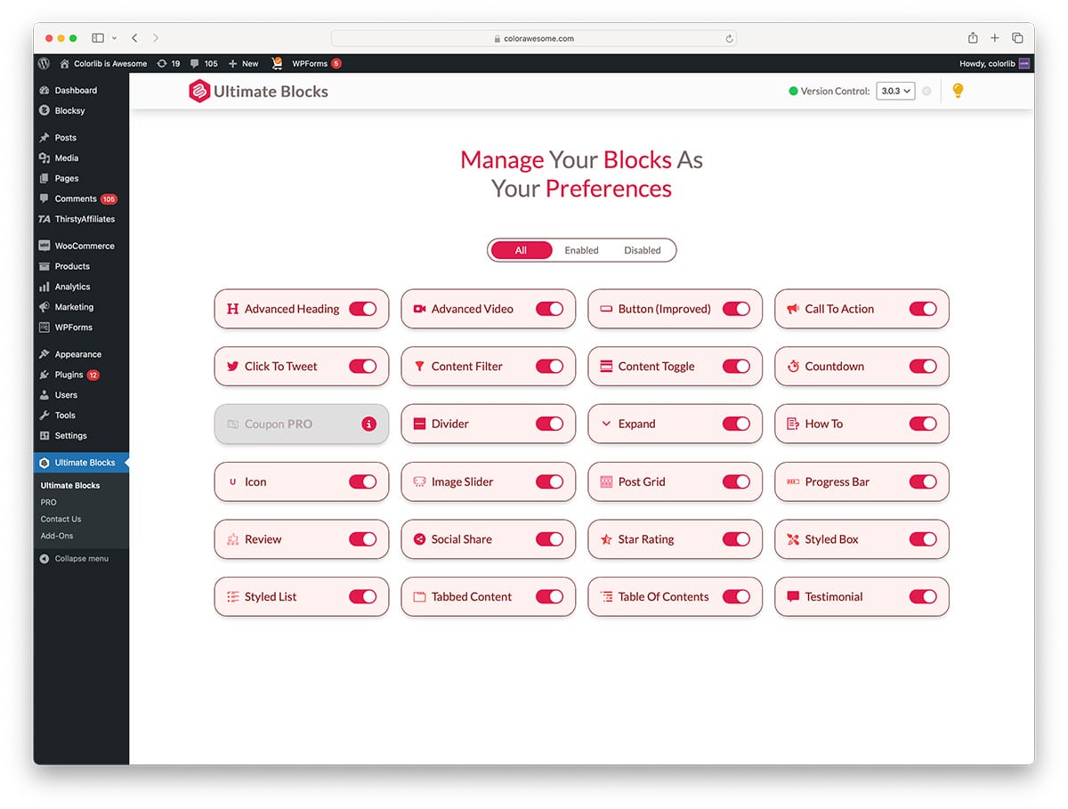 Ultimate Block - Gutenberg editor blocks preview