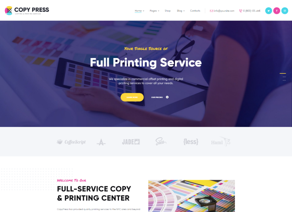 CopyPress - Type Design & Printing Services WordPress Theme