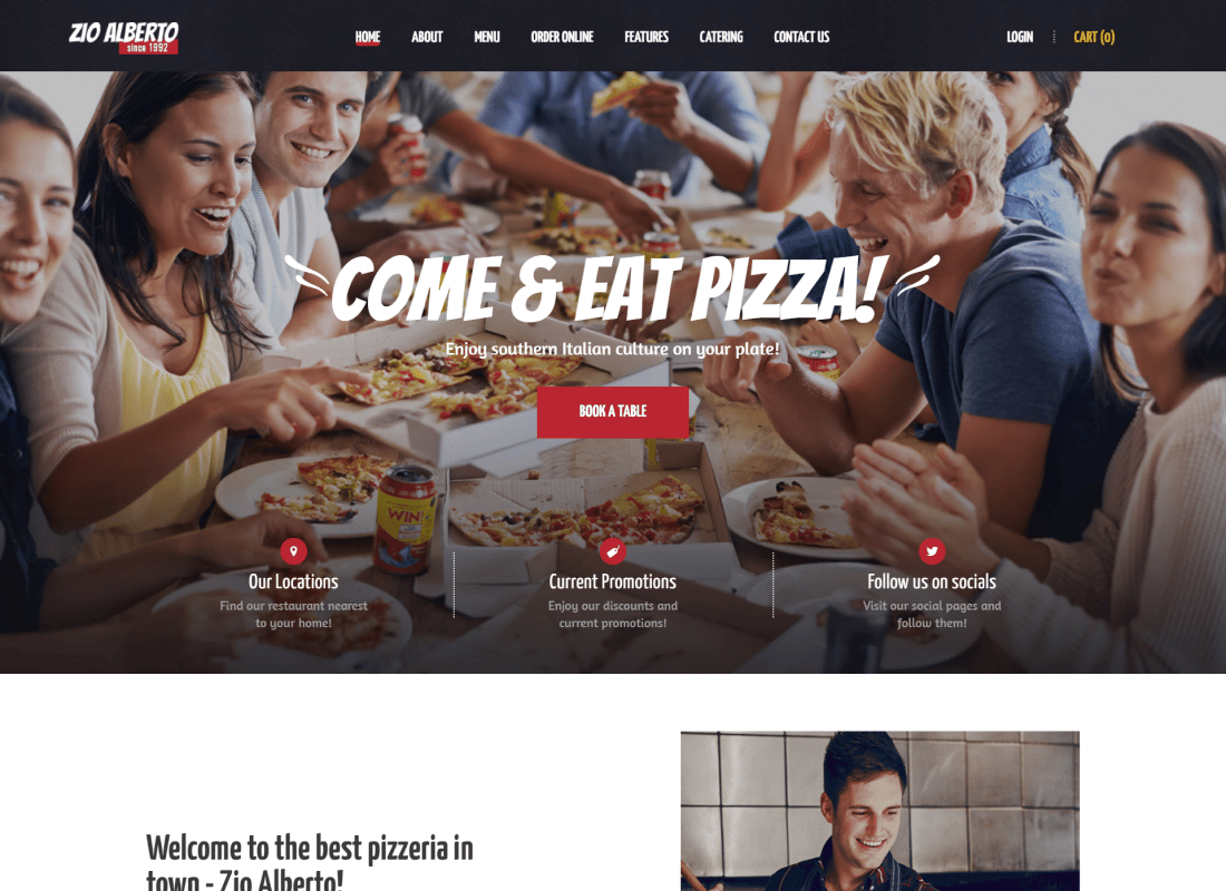 Zio Alberto | Pizza Restaurant, Cafe & Bistro WordPress Theme